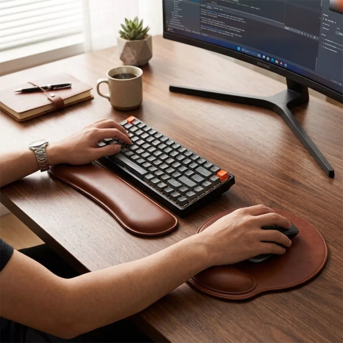 Mouse Pad Set And Wrist Support, Ergonomic Anti-Slip