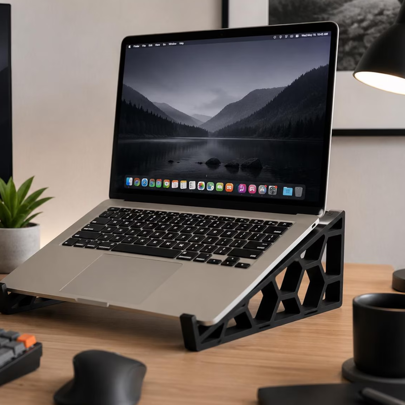 3D Printed Ergonomic Laptop Stand , Geometric Office Lift